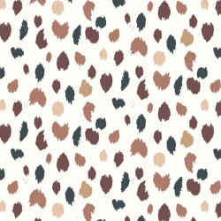 Printed Cotton TAKMEN Ecru / Brown Tones